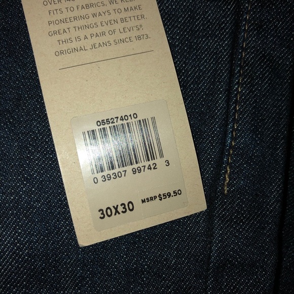 NWT! Men’s Levi’s Jeans! Crisp Navy Blue Denim - Picture 3 of 6